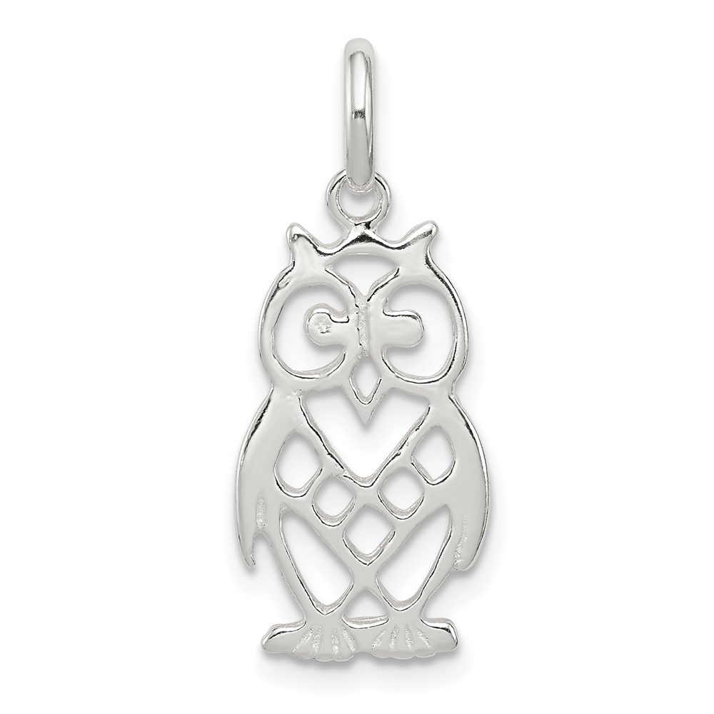 QC4051.jpg Sterling Silver Owl Charm - Image 1