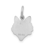 Sterling Silver Rhodium-plated Fox Head Polished Front/Satin Back Charm - Image 3