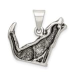 Sterling Silver Antiqued Wolf Charm - Image 4