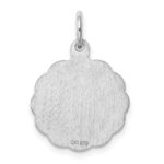 Sterling Silver Rhodium-plated Brocaded Letter C Initial Charm - Image 4