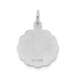 Sterling Silver Rhodium-plated Brocaded Letter D Initial Charm - Image 3