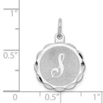 Sterling Silver/Rhodium-plated Brocaded Letter S Initial Pendant - Image 4