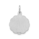 Sterling Silver/Rhodium-plated Brocaded Letter V Initial Pendant - Image 3