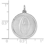 Sterling Silver Rhodium-plated Brocaded Letter O Initial Charm - Image 3