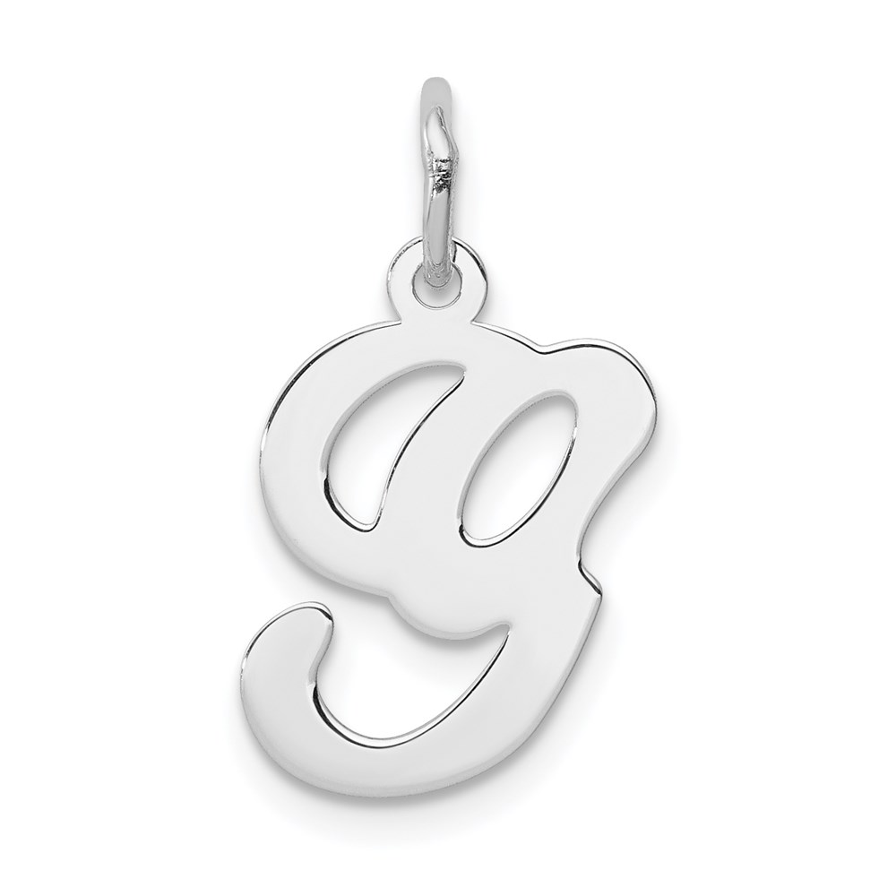 QC4163G.jpg Sterling Silver Rhodium-plated Stamped Letter G Initial Charm - Image 1