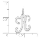 Sterling Silver Rhodium-plated Stamped Initial K Charm - Image 4