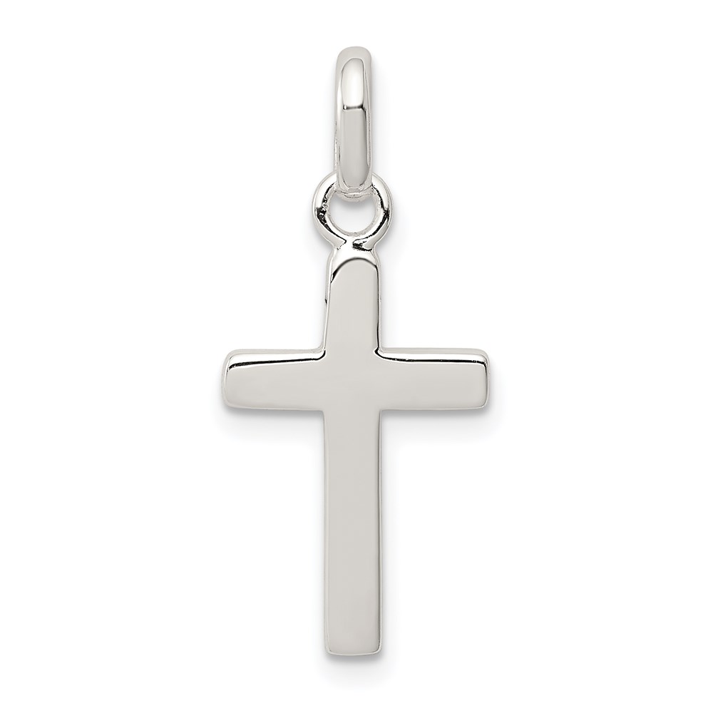 QC4274.jpg Sterling Silver Polished Cross Charm - Image 1