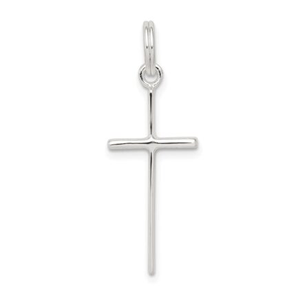 Sterling Silver Rhodium-plated Latin Cross Charm