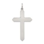 Sterling Silver Antiqued January Glass Birthstone Cross Pendant - Image 4