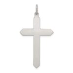Sterling Silver Antiqued August Glass Birthstone Cross Pendant - Image 4