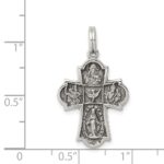 Sterling Silver Antiqued Cross Charm - Image 3