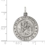 Sterling Silver Antiqued St. Christopher Medal - Image 3