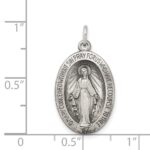 Sterling Silver Antiqued Miraculous Medal - Image 3