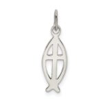 Sterling Silver Ichthus Fish Cross Charm - Image 4