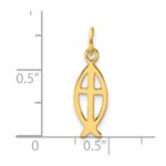 Sterling Silver Gold-tone Polished Ichthus Fish Cross Charm - Image 4