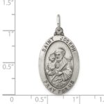 Sterling Silver Antiqued Saint Joseph Medal - Image 4