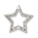 Sterling Silver Rhodium-plated CZ Star Pendant - Image 4