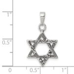 Sterling Silver Antiqued Star of David Charm - Image 3