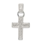 Sterling Silver Hammered Latin Cross Pendant - Image 4