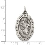 Sterling Silver Antiqued St. Christopher Medal - Image 3