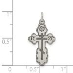 Sterling Silver Antiqued Eastern Orthodox Cross Charm - Image 3