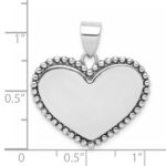 Sterling Silver Rhodium-plated Heart Pendant - Image 3