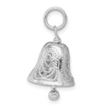 Sterling Silver Rhodium-plated Bell Charm - Image 2