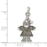 Sterling Silver Antiqued Girl Charm - Image 3