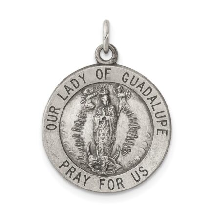 Sterling Silver Antiqued Our Lady of Guadalupe Medal