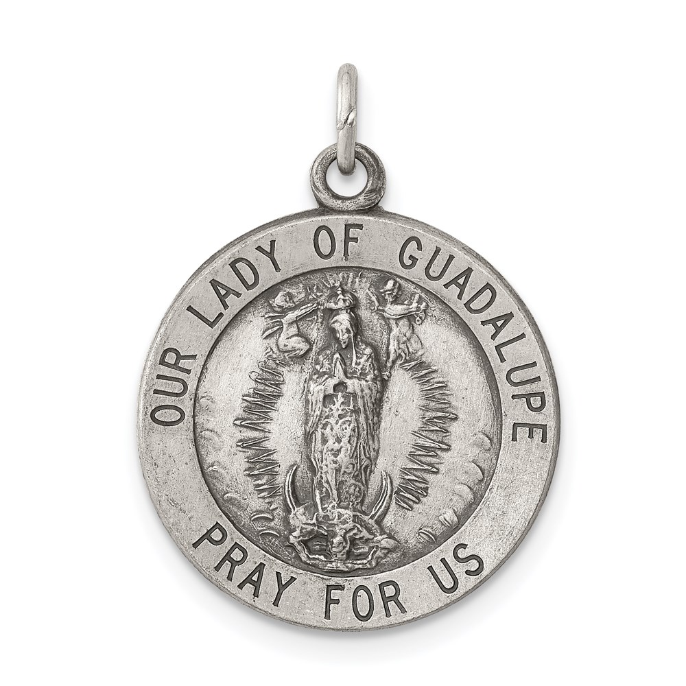 QC469.jpg Sterling Silver Antiqued Our Lady of Guadalupe Medal - Image 1