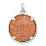 Sterling Silver Rhodium-plated Penny Charm - Image 4
