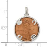 Sterling Silver Rhodium-plated Penny Charm - Image 3