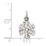 Sterling Silver Antique Snowflake Charm - Image 3