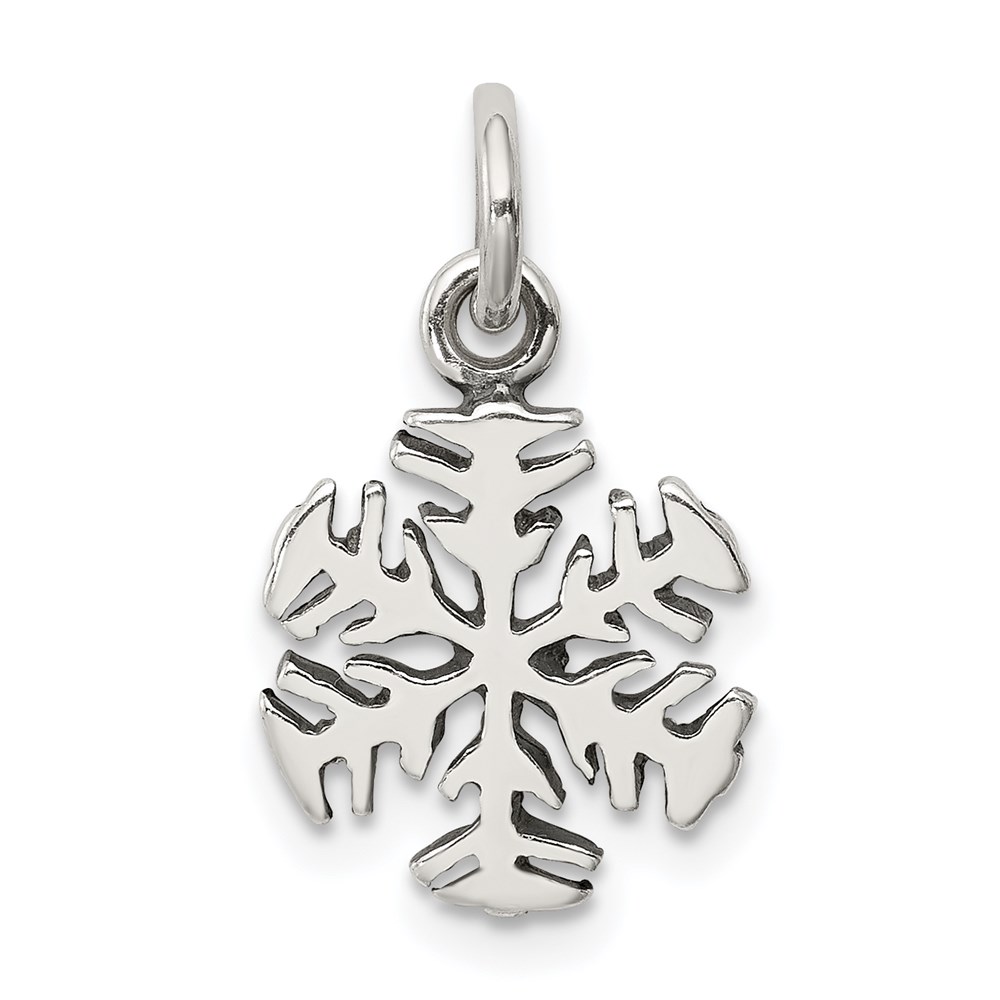 QC4742.jpg Sterling Silver Antique Snowflake Charm - Image 1