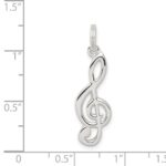 Sterling Silver Rhodium-plated Music Note Charm - Image 3