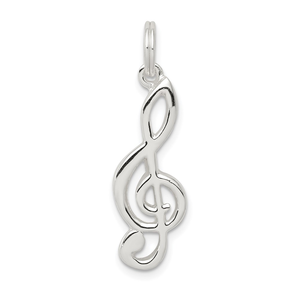 QC4756.jpg Sterling Silver Rhodium-plated Music Note Charm - Image 1