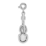 Sterling Silver Rhodium-plated Enameled & Preciosa Crystal Violin Charm - Image 3