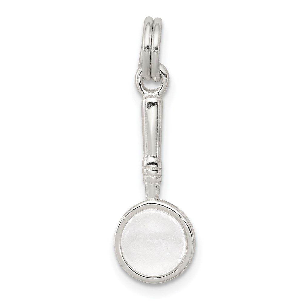 QC4786.jpg Sterling Silver Rhodium-plated Magnifying Glass Charm - Image 1