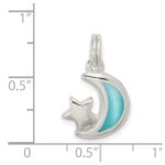 Sterling Silver Blue Enameled Moon & Star Charm - Image 3