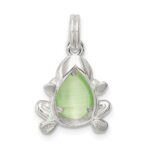 Sterling Silver Green Cats Eye Frog Charm - Image 4