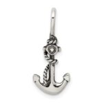 Sterling Silver Antiqued Anchor and Rope Pendant - Image 4