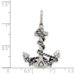 Sterling Silver 3D Antiqued Anchor and Rope Pendant - Image 3