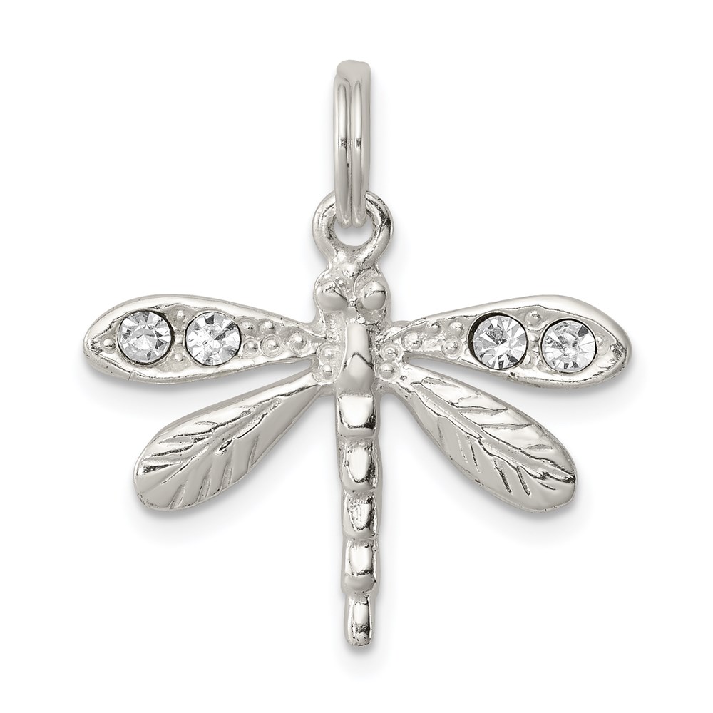 QC4994.jpg Sterling Silver Rhod-pltd Preciosa Austrian Crystal Dragonfly Charm - Image 1