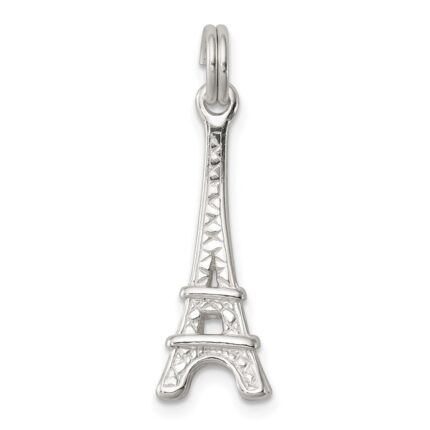Sterling Silver Rhodium-plated Eiffel Tower Charm
