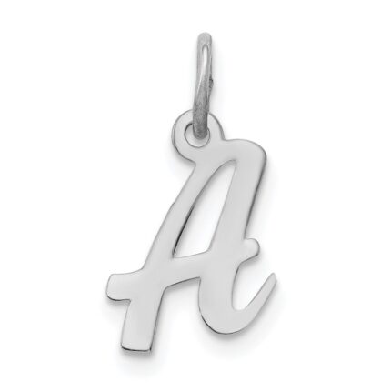 Sterling Silver Rhodium-plated Script Letter Z Initial Charm