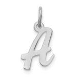 Sterling Silver Rhodium-plated Script Letter A Initial Charm