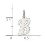 Sterling Silver Rhodium-plated Script Letter B Initial Charm - Image 4
