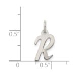 Sterling Silver Rhodium-plated Script Letter R Initial Charm - Image 4