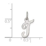Sterling Silver Rhodium-plated Script Letter T Initial Charm - Image 3