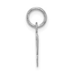 Sterling Silver Rhodium-plated Script Letter V Initial Charm - Image 2